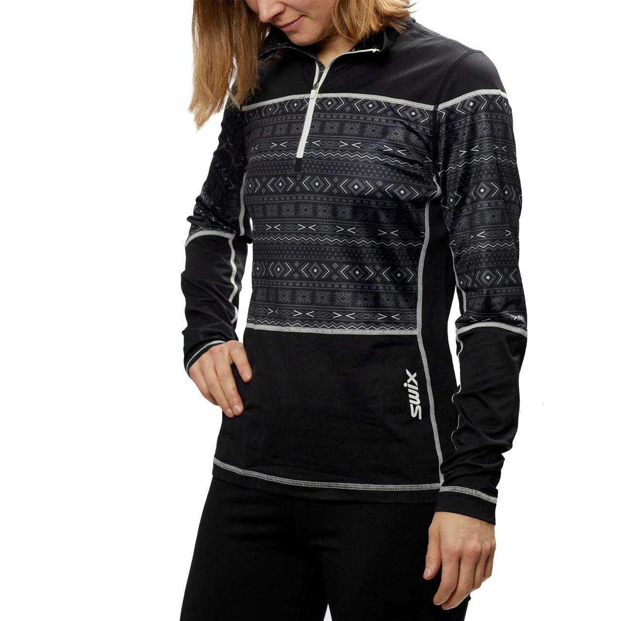 SWIX Womens Tista 1/2 Zip Print Sweater - Image 2