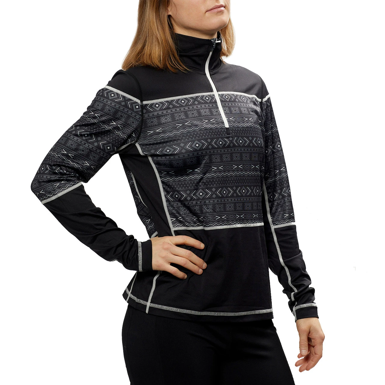 SWIX Womens Tista 1/2 Zip Print Sweater - Image 3
