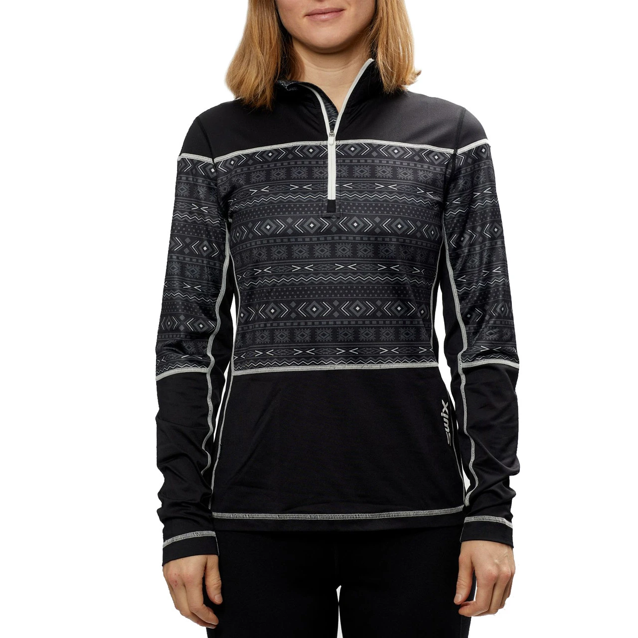 SWIX Womens Tista 1/2 Zip Print Sweater