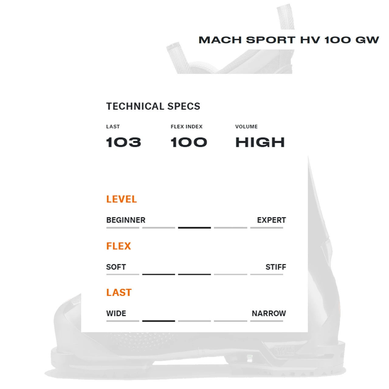 TECNICA Men's Mach Sport HV 100 GW Black Ski Boot (101870G1100) - Image 6