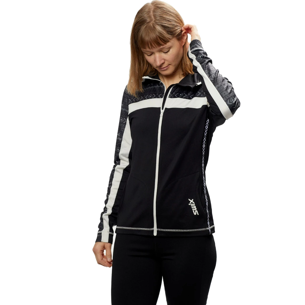 SWIX Women's Tista Full Zip Print Mid-Layer Top